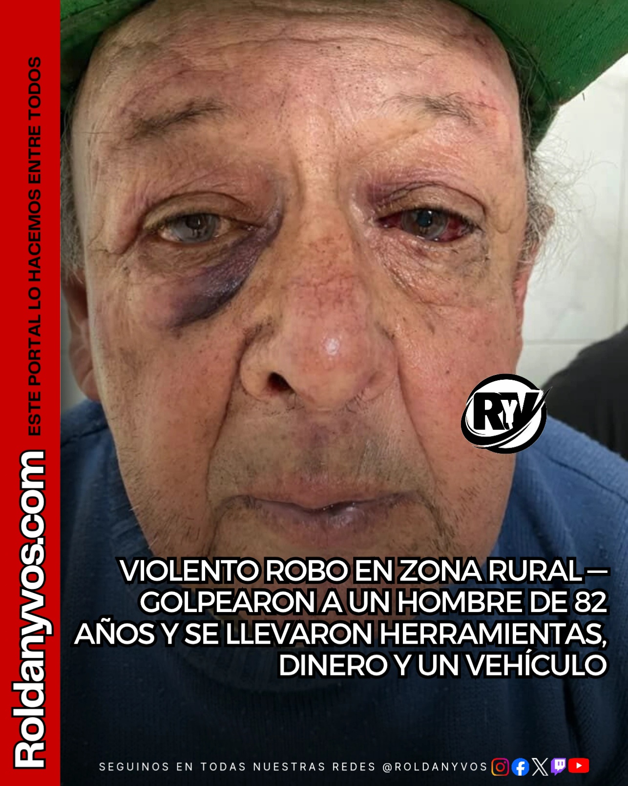 Roldán: violento robo en zona rural con un hombre golpeado y millonario botín